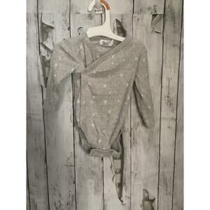 Rise Little Earthling Gray Long Sleeved Star Print One Piece Baby 3-6 Months